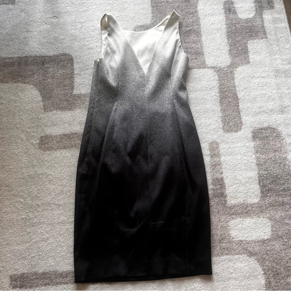 KAREN MILLEN BLACK AND WHITE BALAYAGE SATIN-LIKE TANK DRESS - Picture 12 of 16